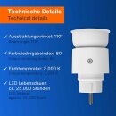 REV LED Steckdosenstrahler Weiß IP44 10W 1000lm warmweiß 3000K 4 Stufen dimmbar