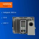 REV LED Außenleuchte Strahler Flare Anthrazit IP44 30W 2550lm Tageslicht 6500K kaltweiß Bewegungsmelder