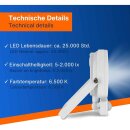 REV LED Strahler Fluter Flare Weiß IP44 20W 1700lm Tageslicht 6500K kaltweiß Bewegungsmelder