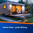REV LED Fluter Strahler Außenleuchte Flare Schwarz IP65 10W 900lm kaltweiß