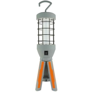 REV LED Akku Arbeitsleuchte Handlampe Power Torch Grau 12,5W 800lm Tageslicht 6500K kaltweiß USB Stufenschalter