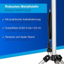 REV LED Arbeitsleuchte Fluter Flare Schwarz IP65 20W 1700lm kaltweiß auf Stativ
