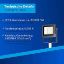 REV LED Arbeitsleuchte Fluter Flare Schwarz IP65 20W 1700lm kaltweiß auf Stativ