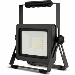 REV LED Arbeitsleuchte Fluter Baustrahler Flare Schwarz IP65 30W 2550lm kaltweiß Ständer Kabel Stecker