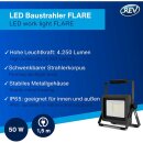 REV LED Arbeitsleuchte Baustrahler Flare IP65 50W 4250lm Tageslicht 6500K auf Ständer