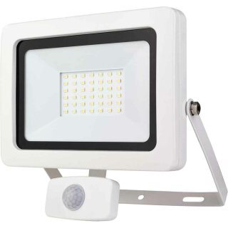 REV LED Strahler Fluter Flare Weiß IP44 30W 2550lm Tageslicht 6500K kaltweiß Bewegungsmelder