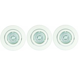 3 x Light Topps Halogen Einbaustrahler Spot weiß 42W = 50W GU10 490lm warmweiß 2700K dimmbar