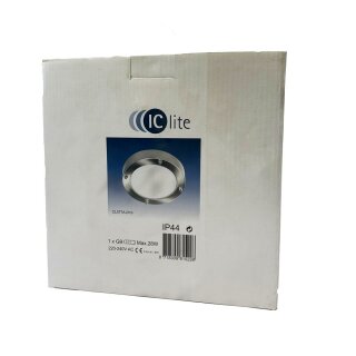 IC lite Halogen Wandlampe Deckenleuchte Chrom Ø19cm 28W G9 370lm IP44 warmweiß