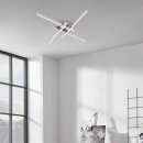 Briloner LED Deckenleuchte Chrom 60x60cm 21W 2900lm warmweiß 3000K Glitzereffekt