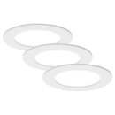 3 x Briloner LED Einbauleuchte Weiß rund...