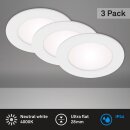 3 x Briloner LED Einbauleuchte Weiß rund...