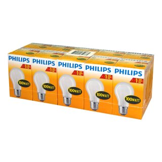 10 x Philips Glühbirne 100W E27 MATT 100 Watt Glühlampe...