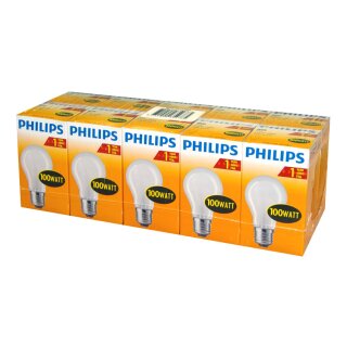 10 x Philips Glühbirne 100W E27 MATT 100 Watt Glühlampe Glühbirnen Glühlampen