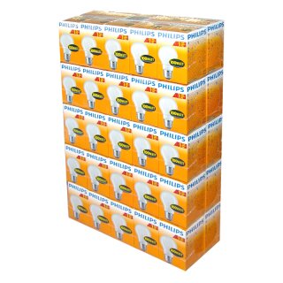 50 x Philips Glühbirne 100W E27 MATT 100 Watt Glühlampe...