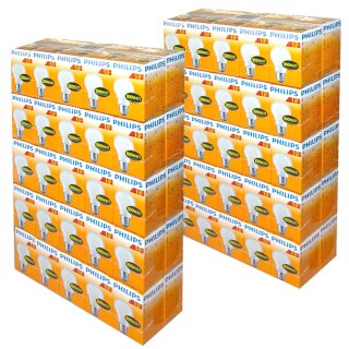 100 x Philips Glühbirne 100W E27 MATT 100 Watt Glühlampe...