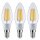 3 x Paulmann LED Filament Kerzen 2,5W = 43W E14 klar 525lm warmweiß 3000K Ultra effizient
