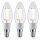 3 x Paulmann LED Filament Kerzen 2,5W = 43W E14 klar 525lm warmweiß 3000K Ultra effizient