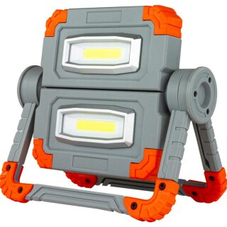REV LED Akku Arbeitsleuchte Grau Orange 2 x 5W 1000lm Tageslicht 6500K kaltweiß Powerbank