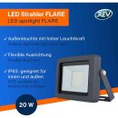 REV LED Fluter Strahler Flare Anthrazit IP65 20W 1700lm Tageslicht 6500K kaltweiß