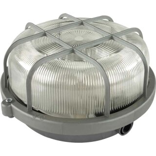 REV Wandlampe Rundleuchte Schiffsarmatur Grau IP44 max. 60W E27 Schutzkorb