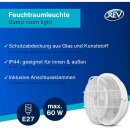 REV Rundleuchte Feuchtraum Weiß max. 60W E27 mit...