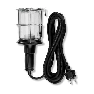 REV Handlampe Werkstattlleuchte Schwarz IP44 max. 60W E27 Gummigehäuse 5m Kabel Stecker