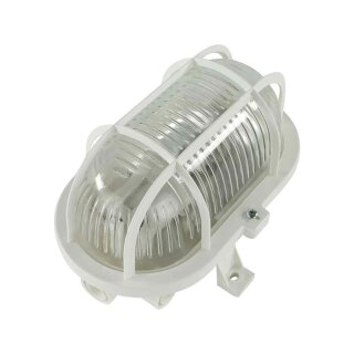 REV Wandlampe Ovalleuchte Schiffsarmatur Weiß IP44 max. 60W E27 Schutzkorb