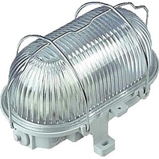 mlight Wandlampe Ovalleuchte Schiffsarmatur Grau IP44 max. 60W E27 Schutzkorb