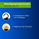 REV LED Akku Arbeitsleuchte Werkstatt Inspektionslampe 3W 280lm kaltweiß Haken & Magnet