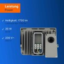 REV LED Strahler Fluter Flare Anthrazit IP44 20W 1700lm Tageslicht 6500K kaltweiß Bewegungsmelder
