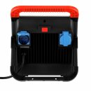 REV LED Fluter Arbeitsleuchte Schwarz IP54 80W 7200lm kaltweiß Kabel Stecker 2 x Steckdose