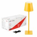LED Line LED Akku Tischleuchte Taza Gelb IP54 3,5W 400lm CCT 3000/4000/5000K Touchdimmer USB-C