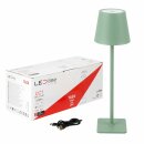LED Line LED Akku Tischleuchte Taza Grün IP54 3,5W 400lm CCT 3000/4000/5000K Touchdimmer USB-C