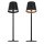 LED Line LED Akku Tischleuchte Taza Schwarz IP54 3,5W 400lm CCT 3000/4000/5000K Touchdimmer USB-C