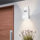 Eglo LED Außenleuchte Wandlampe Hausnummer Monteros Weiß IP44 max. 28W E27