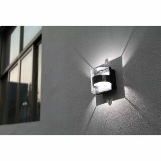 Eco-Light LED Außenleuchte Wandlampe Anthrazit Delta Up & Down IP44 6W 260lm Warmweiß 3000K