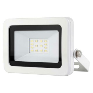 REV LED Strahler Außenleuchte Weiß IP65 10W 900lm Tageslicht 6500K kaltweiß