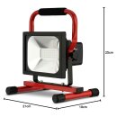 REV LED Akku Arbeitsleuchte Fluter Strahler Mobi Rot IP54 20W 1400lm kaltweiß auf Ständer