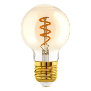 Eglo LED Spiral Filament G60 Globe Retro 4W = 15W E27 Gold 145lm extra warmweiß 2000K Dimmbar