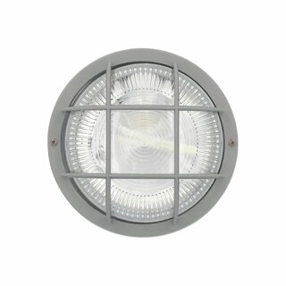 Unitec Wandlampe Rundleuchte Schiffsarmatur Grau IP44 max. 60W E27 Schutzkorb