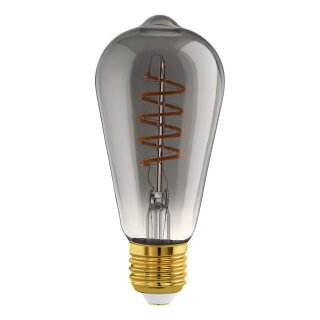 Eglo LED Spiral Filament ST64 Edison 4W E27 Rauchglas 100lm extra warmweiß 2000K DIMMBAR