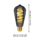 Eglo LED Spiral Filament ST64 Edison 4W E27 Rauchglas...