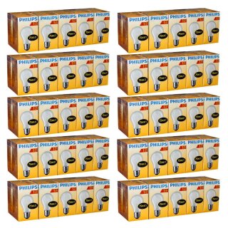 100 x PHILIPS Glühbirne 75W E27 MATT Glühlampe Glühbirnen...