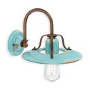 Ferroluce Wandlampe Leuchte Vintage Country blau...