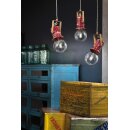 Ferroluce Pendelleuchte Hängelampe Urban Vintage Bordeaux Rot max. 3 x 53W E27 handgefertigt Keramik