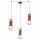 Ferroluce Pendelleuchte Hängelampe Urban Vintage Bordeaux Rot max. 3 x 53W E27 handgefertigt Keramik