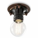 Ferroluce Deckenleuchte Aufbaulampe Pipes Schwarz Ø14,5cm max. 53W E27 handgefertigt Keramik
