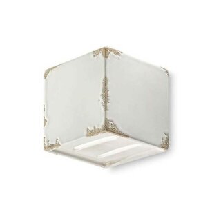 Ferroluce Wandlampe Leuchte Vintage Retro Weiß 10x10cm max. 53W G9 handgefertigt Keramik