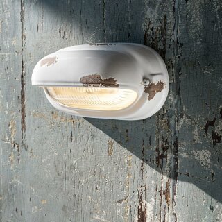 Ferroluce Wandlampe Leuchte Vintage Weiß max. 46W E27 handgefertigt Keramik