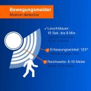 REV LED Fluter Strahler Supra 20S IP54 20W 1600lm Neutralweiß 4000K Bewegungsmelder